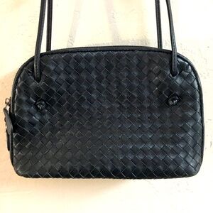 Woven Leather Crossbody Shoulder Bag Brown